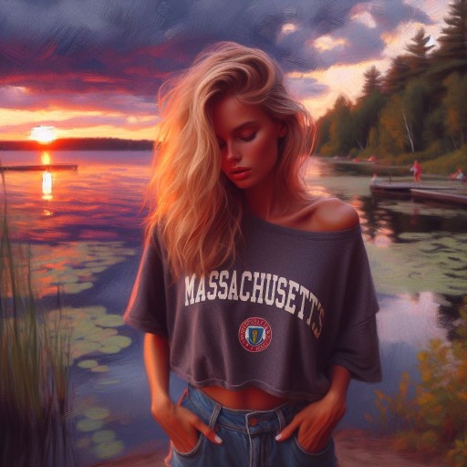 Massachusetts Lake T-Shirt And Denim Art Collection